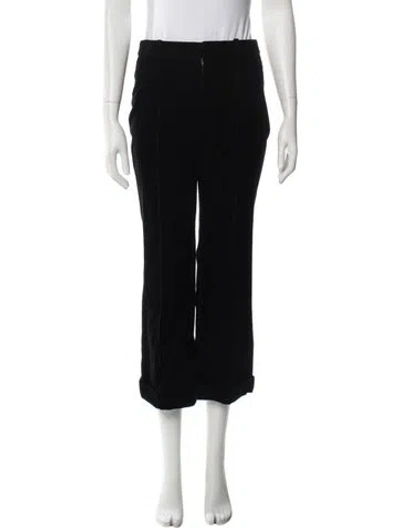 Pre-owned Saint Laurent Corduroy Wide Leg Pants In Black