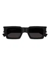 Saint Laurent Unisex Sl572-001-50-22-145 Sunglasse In Black-crystal-grey