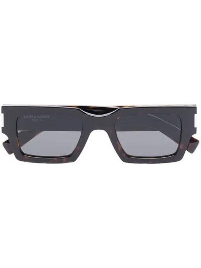 Saint Laurent Core Square-frame Sunglasses In Brown