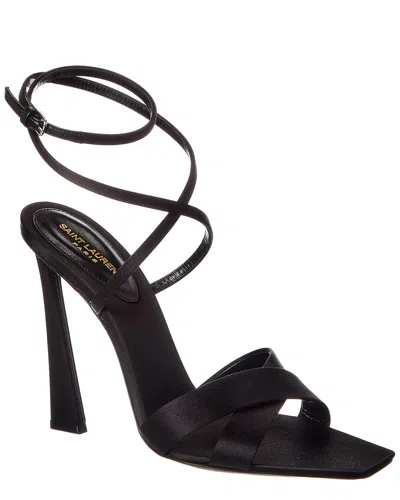 Saint Laurent Corinne 110 Satin Sandal In Black