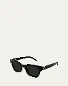 Saint Laurent Corner Angle 47mm Rectangular Sunglasses In Black