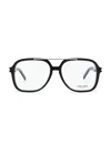 Saint Laurent Corner Angle Rectangular Optical Eyeglasses In Red