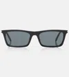 Saint Laurent Corner Angle Rectangular Sunglasses In Black