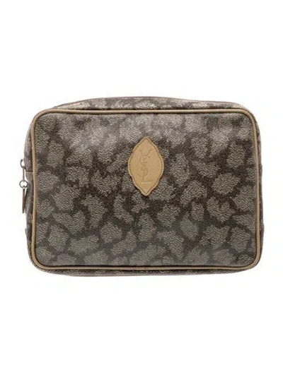 Pre-owned Saint Laurent Cosmetic Bag In Neutral