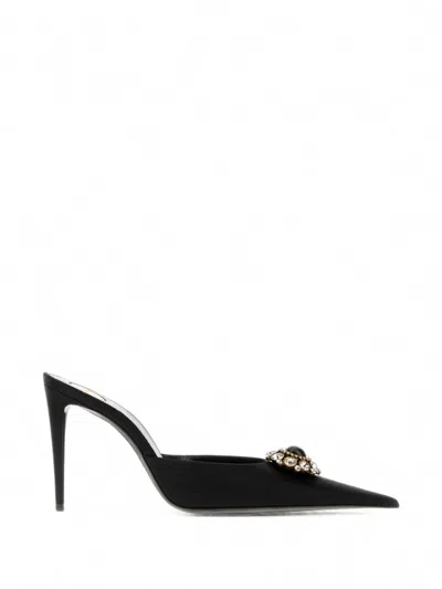 Saint Laurent Cosmo Crystal-embellished Pumps In Black