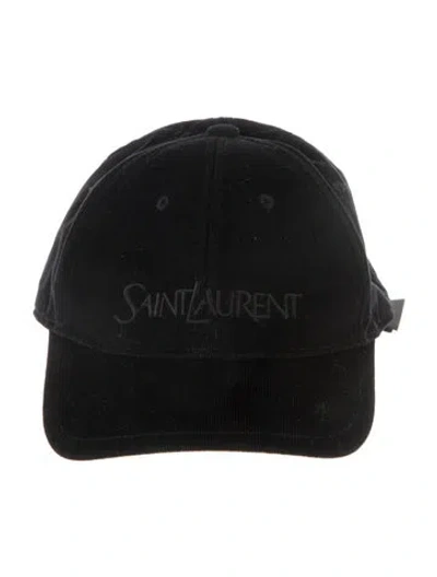 Pre-owned Saint Laurent Cotton Baseball Hat In Black