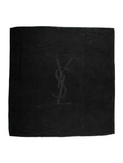Pre-owned Saint Laurent Cotton Bath Towel In Black