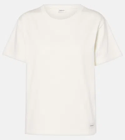 SAINT LAURENT COTTON-BLEND JERSEY T-SHIRT