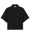 Saint Laurent Cassandre Boxy Polo T-shirt In Black