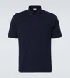 Saint Laurent Embroidered Monogram Polo Shirt In Blue