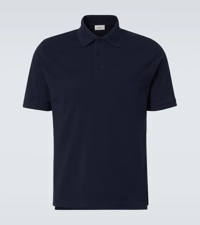 SAINT LAURENT COTTON-BLEND POLO SHIRT