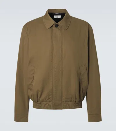 Saint Laurent Cotton Blouson Jacket In Brown