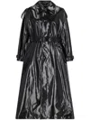 Saint Laurent Patent Double-breasted Coat In Black