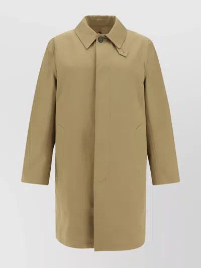Saint Laurent Men's Mac Gabardine Coat In Beige