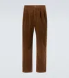 Saint Laurent Cotton Corduroy Wide-leg Pants In Brown
