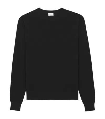 Saint Laurent Cotton Crew-neck Sweater In Black