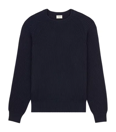 Saint Laurent Cotton Crew-neck Sweater In Blue