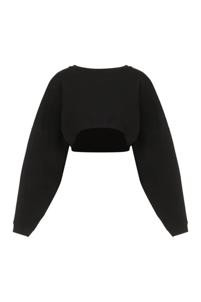Saint Laurent Cotton Crew-neck Sweatshirt In Black