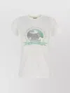 Saint Laurent White T-shirt With Graphic Print On The Front In Cotton Woman