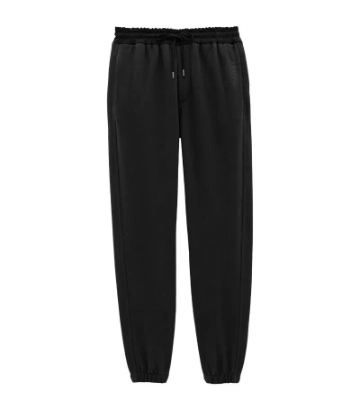 Saint Laurent Cotton Embroidered Logo Sweatpants In Black