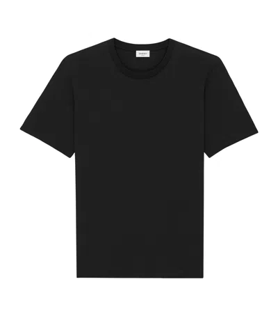 Saint Laurent Cotton Embroidered T-shirt In Black