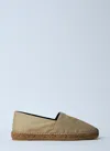Saint Laurent Cotton Ysl Slip-on Espadrilles In Beige