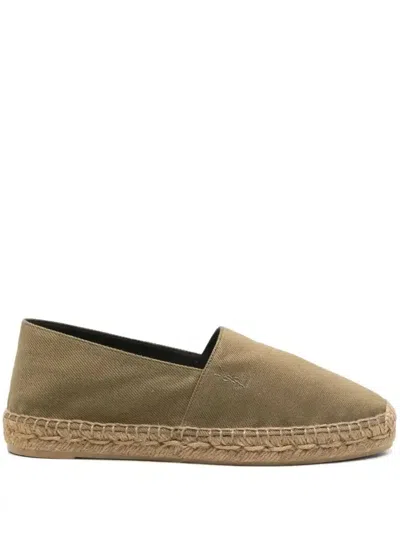 Saint Laurent Cotton Espadrilles In Green