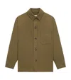 Saint Laurent Cotton Gabardine Cassandre Overshirt In Green