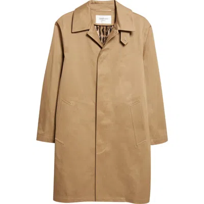 Saint Laurent Cotton Gabardine Coat In Brown