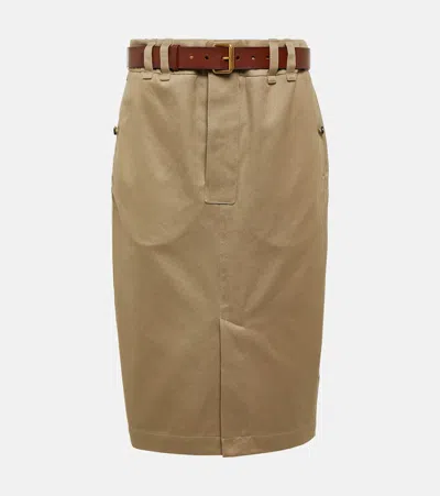 Saint Laurent Pencil Skirt. In Green