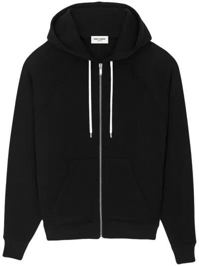 Saint Laurent Cotton Hooded Jacket In Black