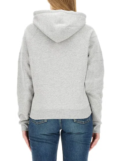 Saint Laurent Cotton Hoodie In Gray