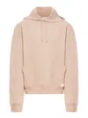 Saint Laurent Oversized Hoodie With Kangaroo Pocket And Ribbed Finish In Nude & Neutrals