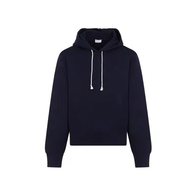 Saint Laurent Cotton Hoodie Sweatshirt In Blue