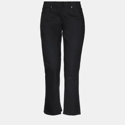 Pre-owned Saint Laurent Cotton Jeans 24 In Black