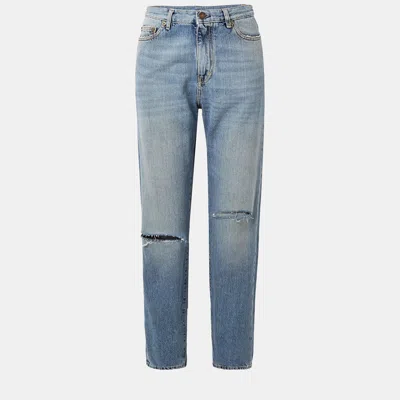 Pre-owned Saint Laurent Cotton Jeans 27 In Blue