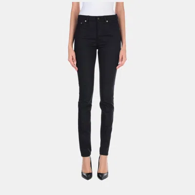 Pre-owned Saint Laurent Cotton Jeans 28 In Black