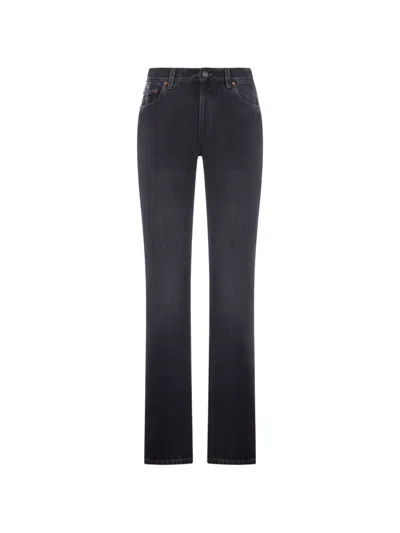 Saint Laurent Dark Wash Regular Fit Jeans 28cm In Gray