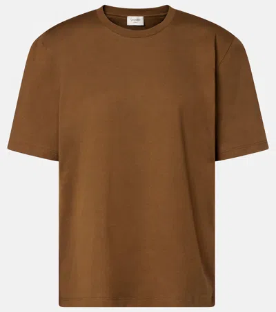 Saint Laurent Cotton Jersey T-shirt In Brown