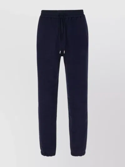 Saint Laurent Cotton Joggers With Elastic Waistband And Cuffs In Blue