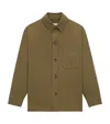 Saint Laurent Cassandre Overshirt In Cotton Linen Gabardine Clothing In Green