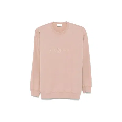 SAINT LAURENT COTTON LOGO SWEATSHIRT