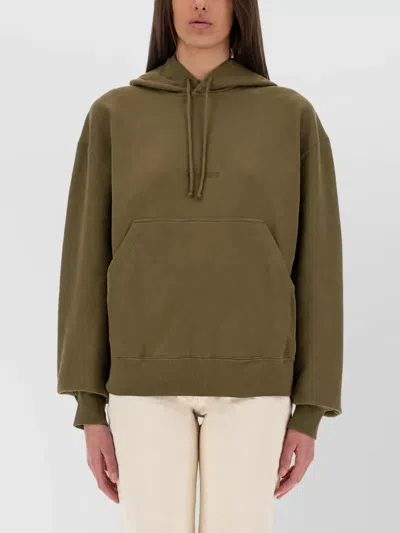 Saint Laurent Cotton Logo-print Sweatshirt In Green