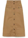 Saint Laurent Midi Skirt In Brown