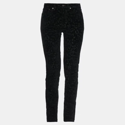 Pre-owned Saint Laurent Cotton Trousers 28 In Black