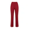 Saint Laurent Cotton-twill Straight-leg Pants In Red