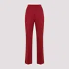 Saint Laurent Cotton-twill Straight-leg Pants In Rouge Fonce