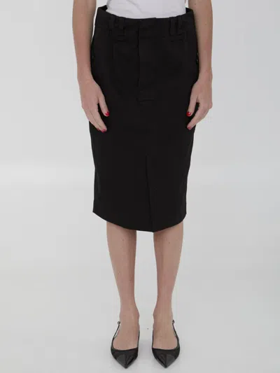 Saint Laurent Cotton Pencil Skirt