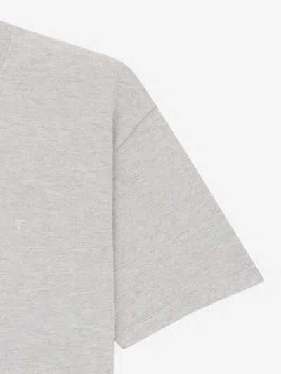 Saint Laurent Cotton Piqué Logo-embroidered T-shirt In Gray