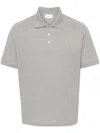Saint Laurent Piqué-weave Polo Shirt In Grey